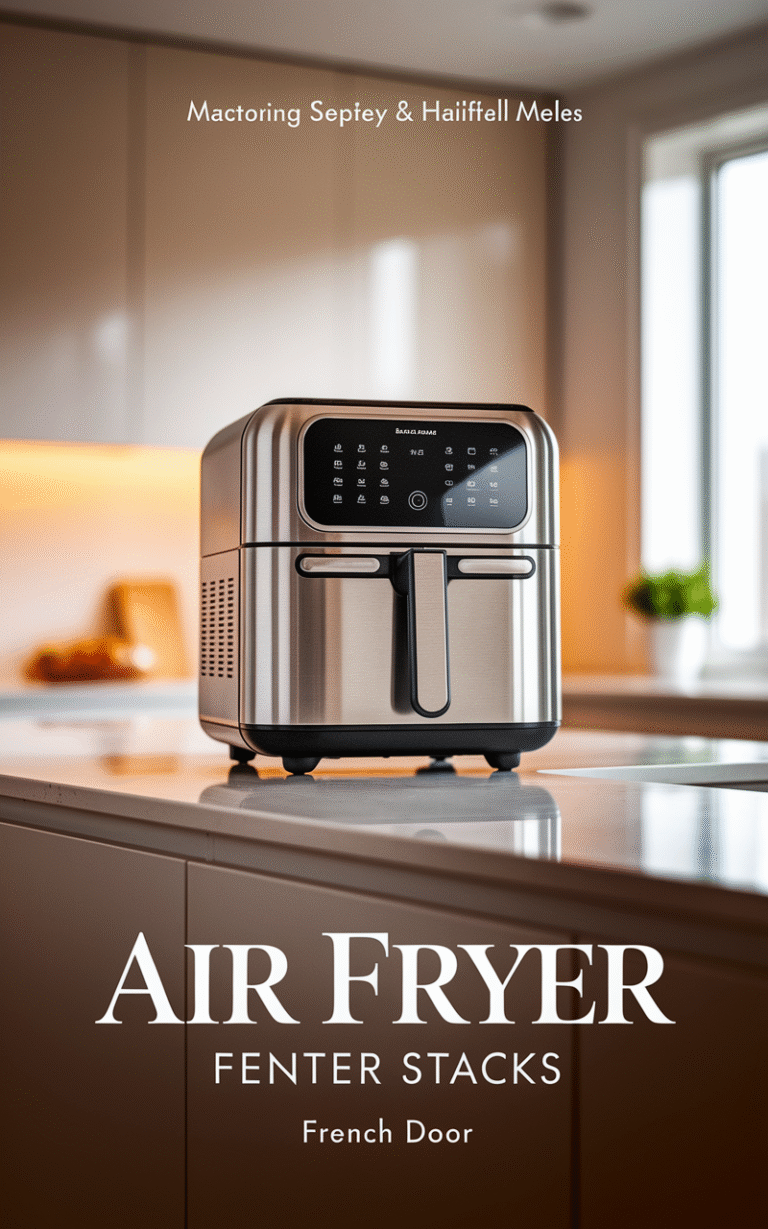 French door air fryer oven combo showcasing its French-style doors and control panel