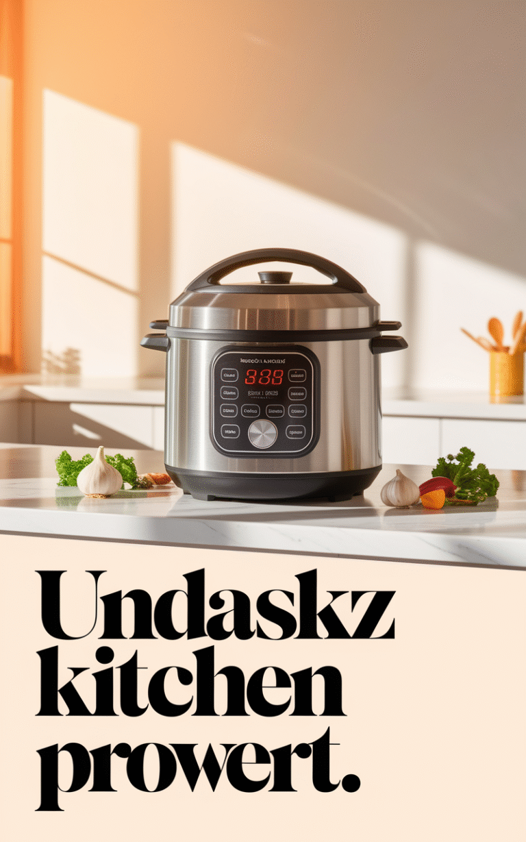 Multicooker sitting on a kitchen countertop ready for meal prep