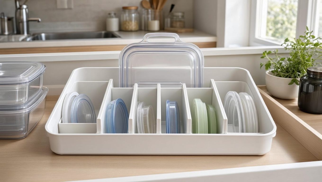 YouCopia StoraLid Food Container Lid Organizer for Kitchen Cabinet Storage with... review image